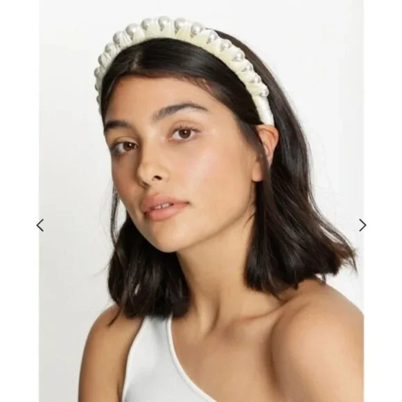 4. Tan Wrap Pearl Headband - Picture 2 of 2